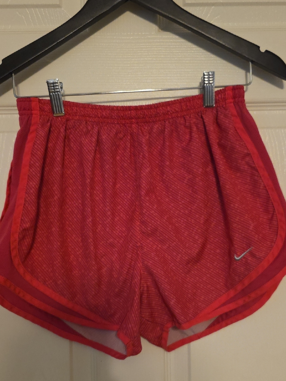 Nike Women's Pink  Athletic Running Shorts with Swoosh